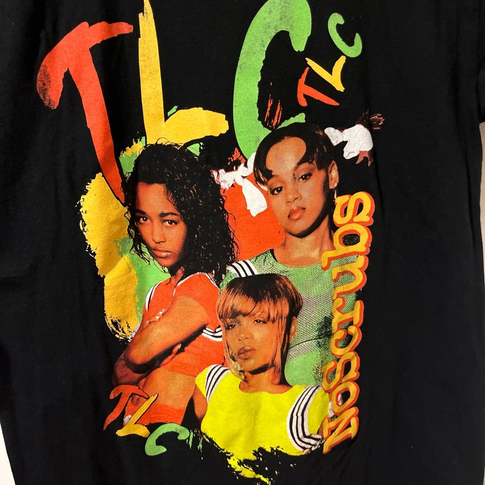 Y2K TLC “No Scrubs” T-Shirt 100% Cotton Size Medium Unisex - Picture 3 of 6